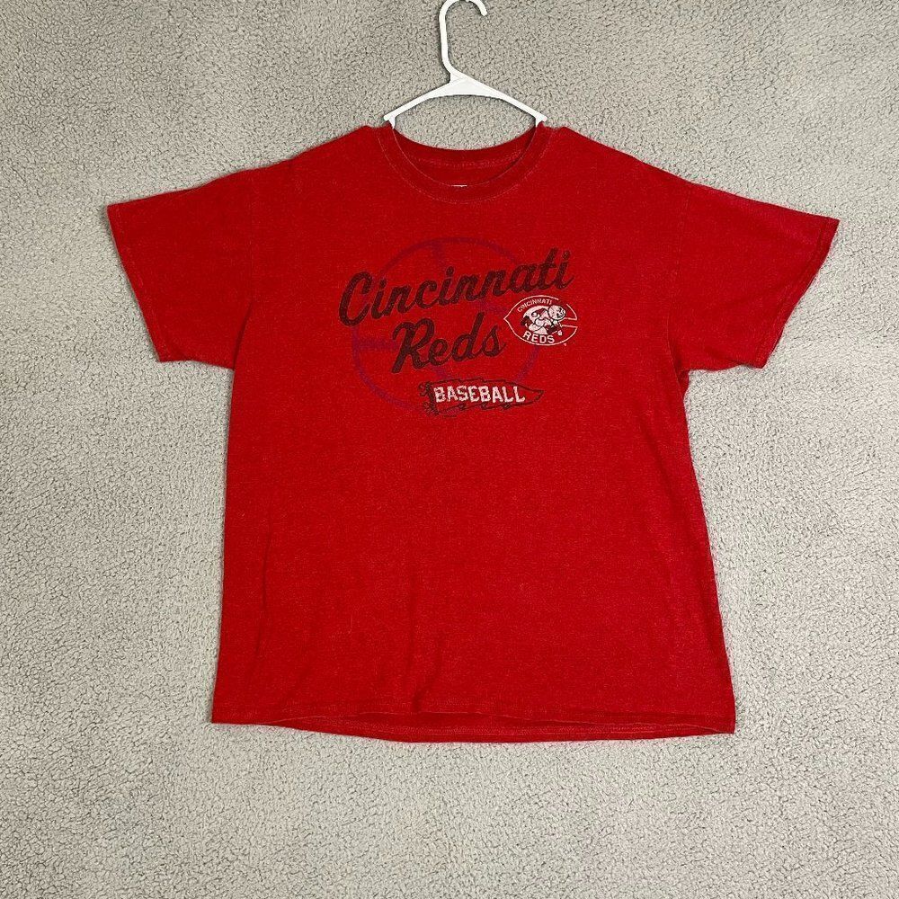 Cincinnati Reds Baseball Shirt Adult L Red MLB Short Sleeve Tee